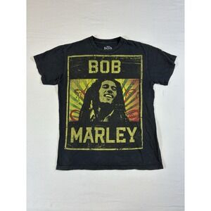 Bob Marley‎ Graphic T-Shirt Medium Black Cotton Reggae Music Band Shirt 2012